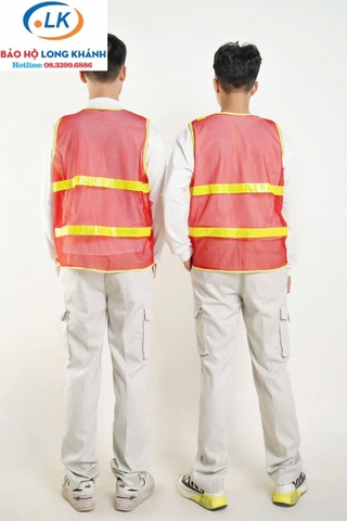Áo lưới phản quang màu đỏ