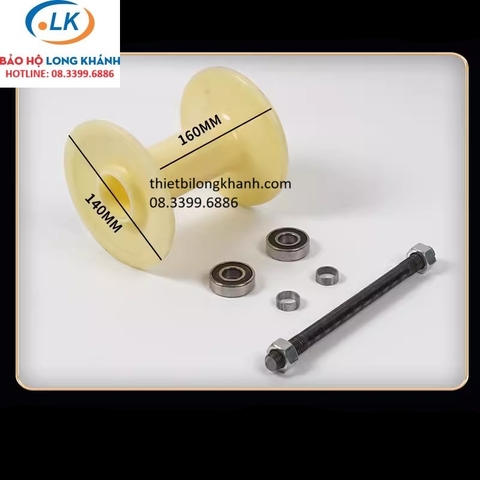 Con lắn kéo cáp góc vuông 3 bánh nhựa