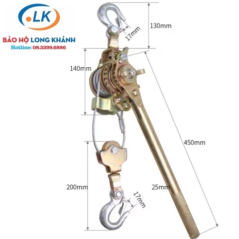 Pa lăng cáp lắc tay NGK 2 tấn