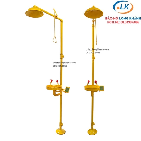 Bồn rửa mắt và tắm khẩn cấp sơn tĩnh điện màu vàng