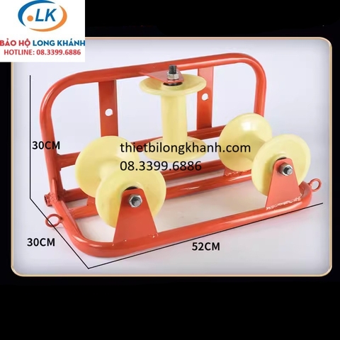 Con lăn góc kéo cáp 3 bánh nhựa