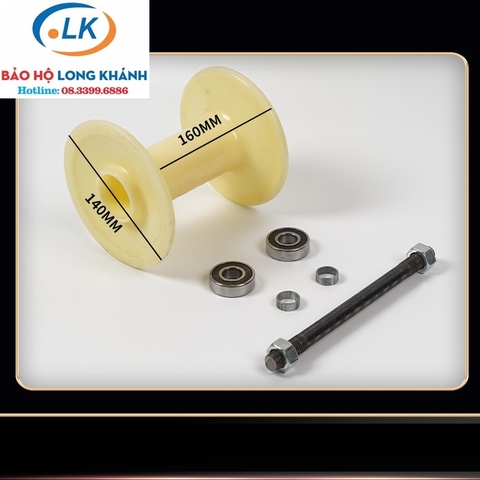 Con lăn kéo cáp miệng ống bánh nhựa