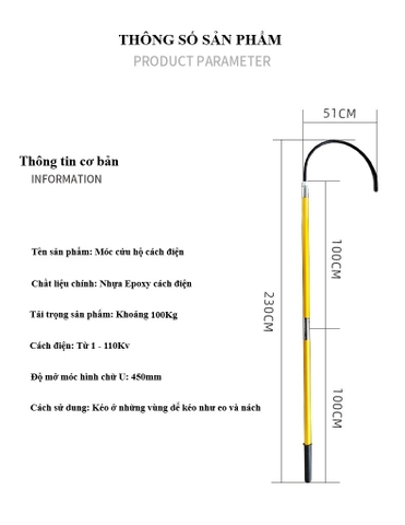Móc cứu hộ cách điện MCH01