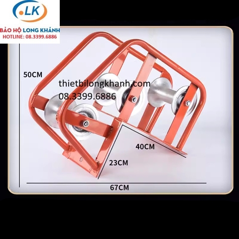 Con lắn kéo cáp góc vuông 3 bánh nhôm