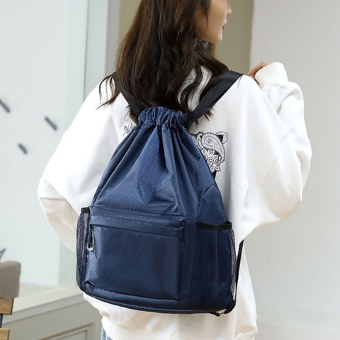 Balo dây rút thể thao chống nước, có ngăn đựng bóng, sức chứa lớn