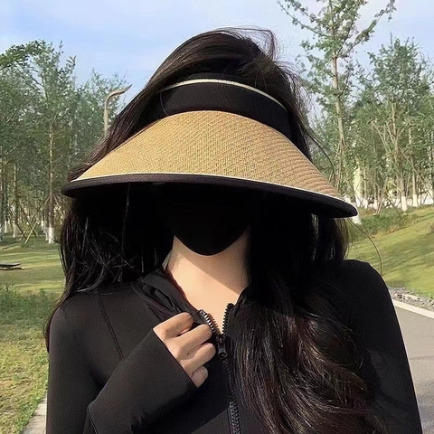 Mũ Cói Chống Nắng Chống Tia UV , Nón Cói Lưỡi Trai Vành Rộng Nửa Đầu