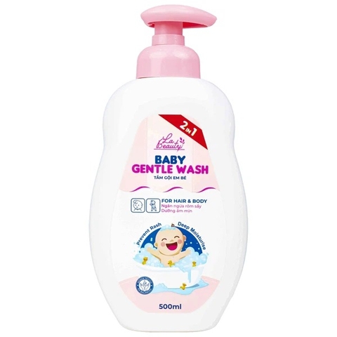 Sữa tắm gội em bé Gentle Wash 500ml La Beauty ngăn ngừa rôm sảy hăm da