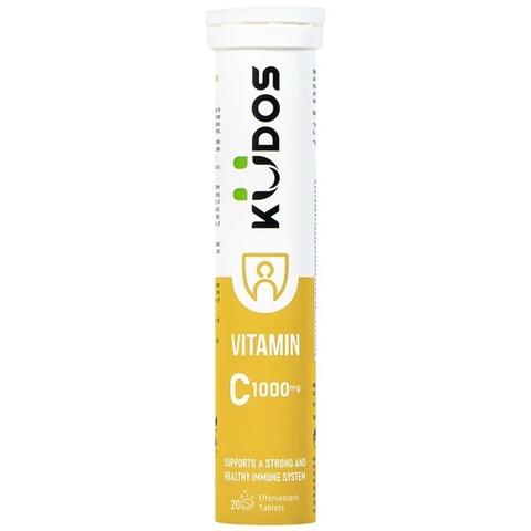 Viên sủi Kudos Vitamin C 1000mg hương chanh giúp bổ sung vitamin C cho cơ thể