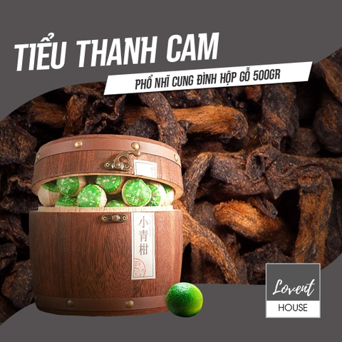 Phổ Nhĩ Chín Tiểu Thanh Cam Cung Đình 500g 12 Năm, Hộp Gỗ Quà Tặng