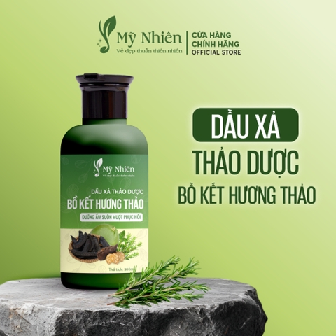 Dầu Xả Thảo Dược Mỹ Nhiên 300ml Dưỡng Tóc Tinh Chất Bồ Kết Hương Thảo - Dành Cho Tóc Khô Xơ Và Hư Tổn