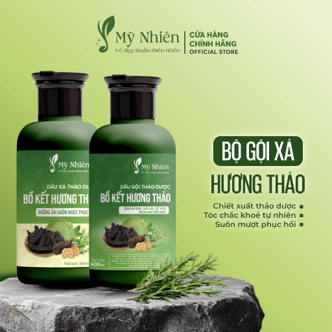 [Mua 1 tặng 1] Cặp Dầu Gội Xả Bồ Kết Hương Thảo Mỹ Nhiên, Làm Sạch Da Đầu, Nuôi Dưỡng Tóc Mềm Mượt