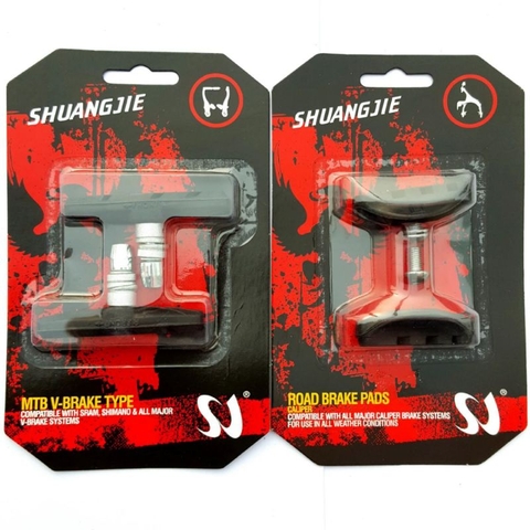 Gôm bố thắng xe đạp, má phanh thể thao SHUANGJIE cao cấp