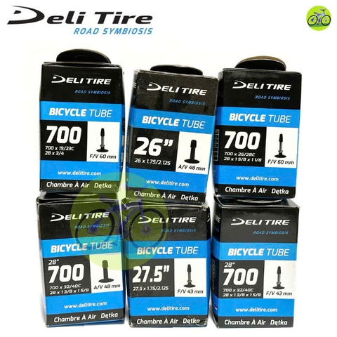 Ruột Xe Đạp Deli Tire 700c Van Nhỏ/Van Lớn - Kích Thước 26, 27.5 Inch