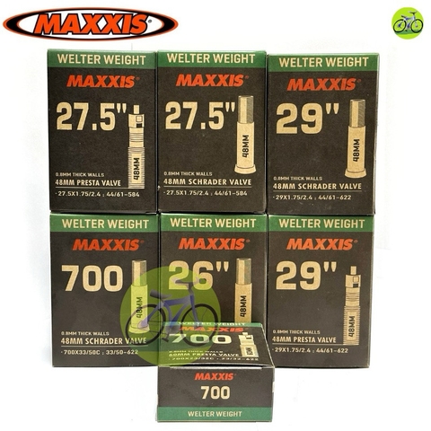 Ruột Xe Đạp Maxxis Welter Weight Đủ Size 26, 27.5,  29 Inch 700C Van Nhỏ Van Lớn