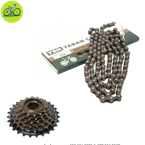 Combo sên xe đạp YBN + líp 6 xe đạp Shimano