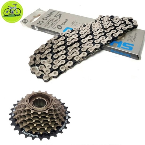 Combo líp xe đạp 7 tầng shimano và sên xe đạp shimano