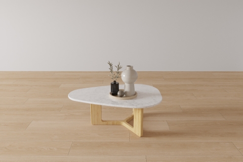 BT-09 Bàn trà đá marble trắng