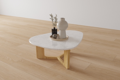 BT-09 Bàn trà đá marble trắng