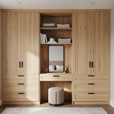 QA2507 Tủ quần áo kết hợp bàn trang điểm