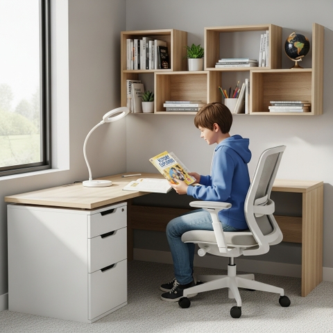 BH2001 bàn học kết hợp kệ sách