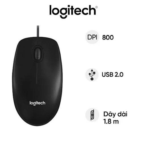 Chuột quang Logitech cổng USB, B100