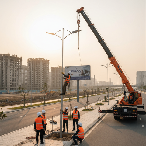 Phụ Kiện & Dịch Vụ Thi Công Cột Đèn Chiếu Sáng ZALAA