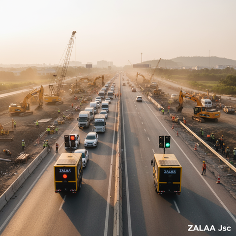 Đèn Tín Hiệu Giao Thông Di Động NLMT ZALAA Chính Hãng