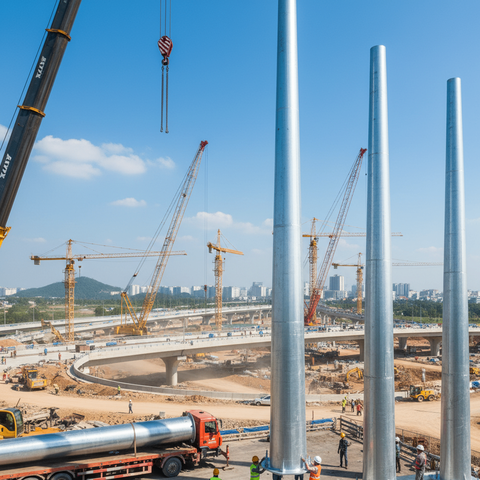 Cột Thép Tròn Côn Mạ Kẽm Nhúng Nóng Hiện Đại ZALAA