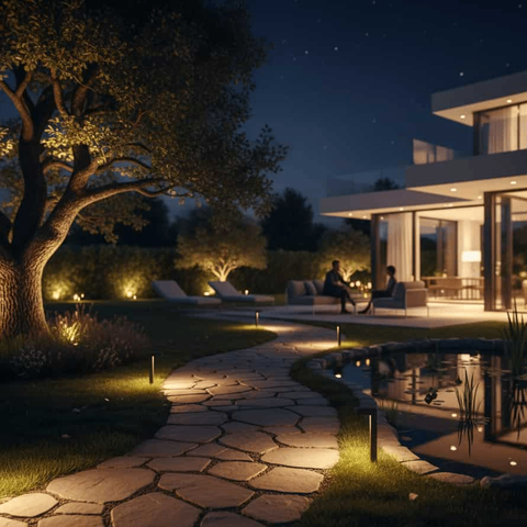 Giải Pháp Chiếu Sáng Sân Vườn Biệt Thự ZALAA Thông Minh