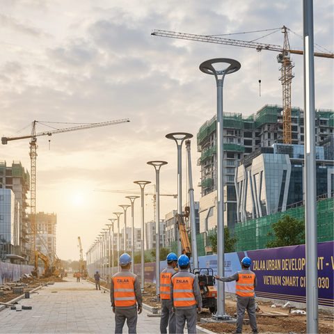 Cột Đèn Trang Trí Đô Thị ZALAA | Gang Đúc, Nhôm Đúc Theo Yêu Cầu