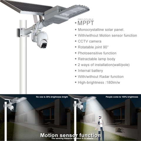 Đèn Đường Năng Lượng Mặt Trời Tích Hợp Camera An Ninh 4G WiFi ZALAA ZL-BDX-CCTV