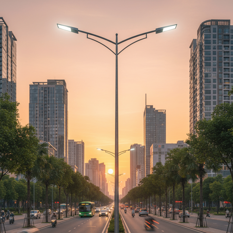 Cần Đèn, Tay Vươn Cột Đèn Mạ Kẽm ZALAA - Đơn, Đôi, Trang Trí