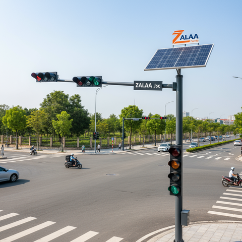 Bộ Đèn Tín Hiệu Giao Thông NLMT ZALAA Cho Giao Lộ Thông Minh