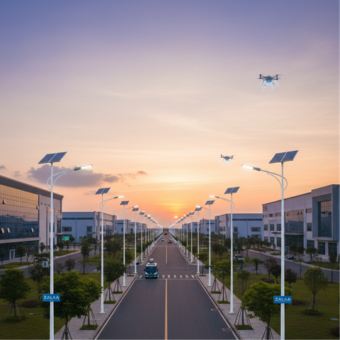 Cột Đèn Đường Năng Lượng Mặt Trời ZALAA Chính Hãng, Bền Bỉ