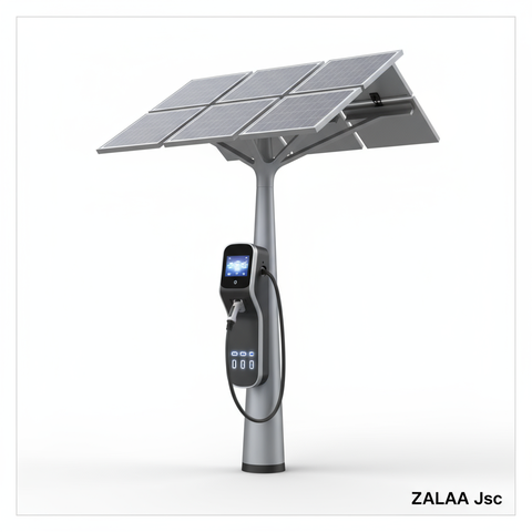 Cây Đèn NLMT Tích Hợp Trạm Sạc USB, EV Charger ZALAA