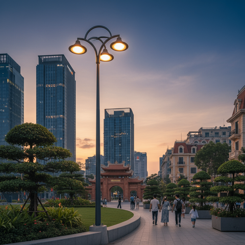 Đầu Cột Đèn Trang Trí Gang Đúc ZALAA - Tinh Hoa Kiến Trúc