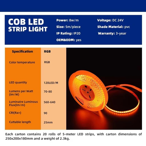 Đèn LED Dây Cột COB 8W COBSL-1 IP20 Đổi Màu RGB Thông Minh - ZALAA OEM/ODM Smart Strip Lights