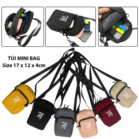 Túi đeo chéo TROY MINI BAG đựng điện thoại, phụ kiện nhiều màu size 17 x 12 x 4cm, vải bố trượt nước