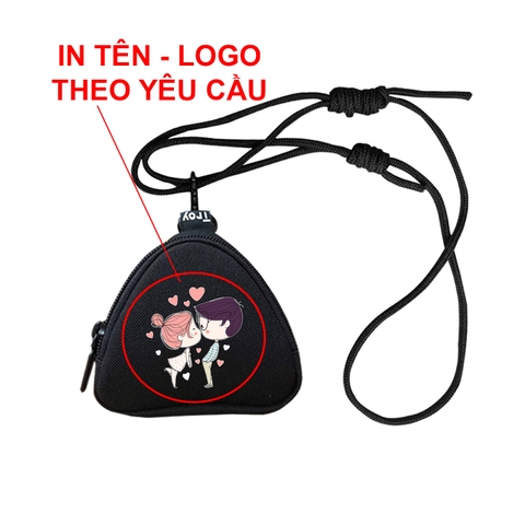 IN TÊN - LOGO THEO YC - REC Ví móc khóa, ví mini đựng tiền đựng thẻ, phụ kiện,.. [ kèm dây đeo ], size 11 x 10 x 3cm