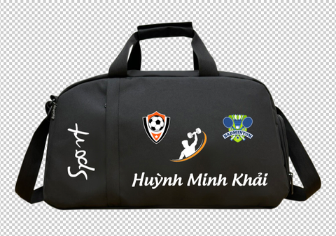 IN TÊN + LOGO THEO YÊU CẦU Túi trống thể thao du lịch HUNTER có ngăn đựng giày riêng. Vải bố pvc chống thấm