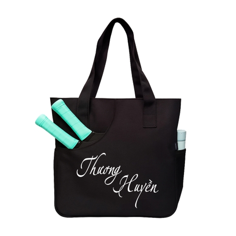 IN TÊN + LOGO THEO YÊU CẦU - Túi tote thể thao đựng vợt pickleball TOTE-PCK vải bố pvc trượt nước, size lớn 37 x 36 x 13cm