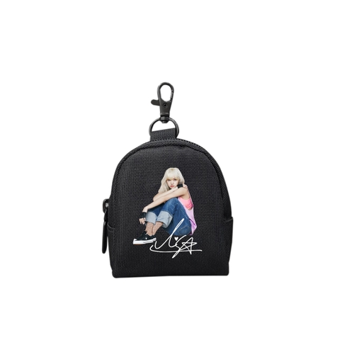 Ví móc khóa TROY OVAL HỌA TIẾT đựng tiền lẻ, phụ kiện tai nghe,. chất vải bố pvc chống thấm, size 9 x 7 x 4cm