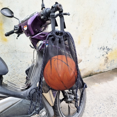 Balo dây rút lưới thể thao TROY đựng bóng rổ, bóng đá, chất vải lưới thoáng khí, dây màu ngẫu nhiên
