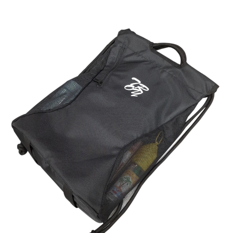 IN TÊN LOGO THEO YC - LEO Balo dây rút phối lưới bên hông có quai xách tay, chất vải dù chống thấm, size 43 x 30 x 15cm