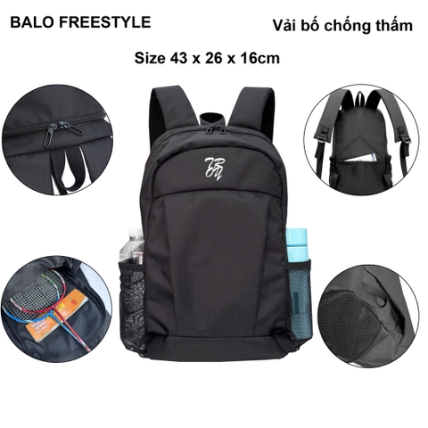 Balo thể thao thời trang TROY FREESTYLE gọn nhẹ đựng đồ đa năng size 43x26x16cm, vải bố chống thấm