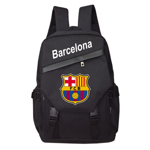 Balo du lịch thể thao TROY phối nắp khóa xéo họa tiết logo câu lạc bộ bóng đá chất vải bố chống thấm