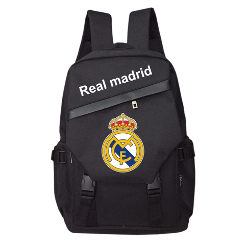 Balo du lịch thể thao TROY phối nắp khóa xéo họa tiết logo câu lạc bộ bóng đá chất vải bố chống thấm