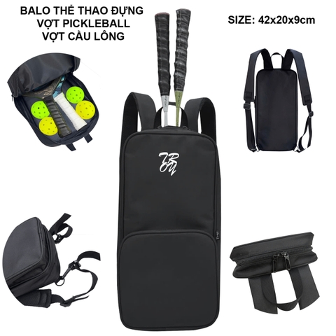 IN TÊN - LOGO THEO YÊU CẦU - Balo thể thao đựng vợt pickleball, vợt cầu lông TROY TARUS, chất vải bố chống thấm