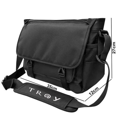 Cặp nam đeo chéo TROY CANCER chất vải bố pvc chống thấm, size 35 x 27 x 12cm có ngăn đựng laptop