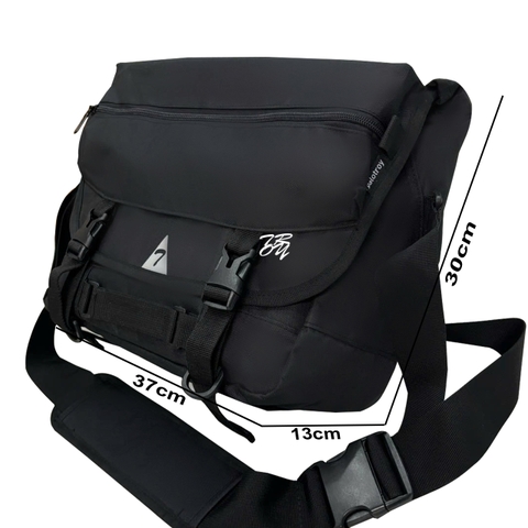 Cặp nam đeo chéo TROY Jupiter phối nắp size 37x30x13cm đựng laptop 14inch, chất vải bố chống thấm